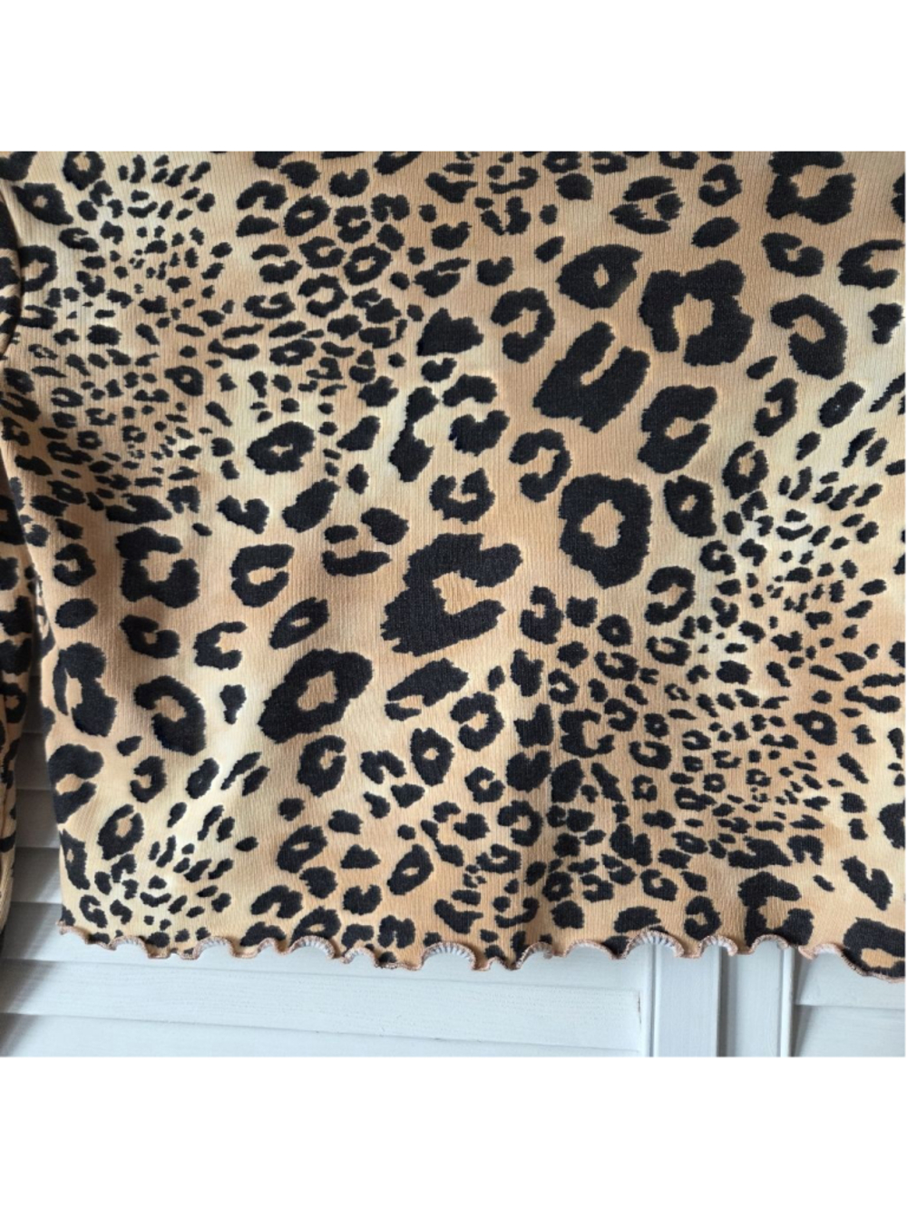 Women's FOREVER 21 Long Sleeve Large Beige Black Leopard Print - Picture 7 of 9